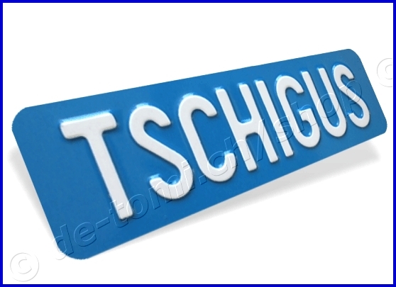 Autoschild vorne Blau 80x300 mm "Text in Farbe"